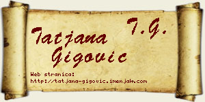Tatjana Gigović vizit kartica
